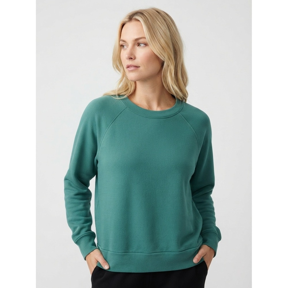 Madewell Raglan Sweatshirt Pullover Crewneck Loungewear Green Medium